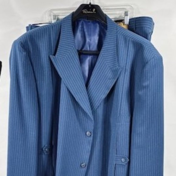 Falcone Suits & Blazers Falcone Mens Royal Blue Suit White